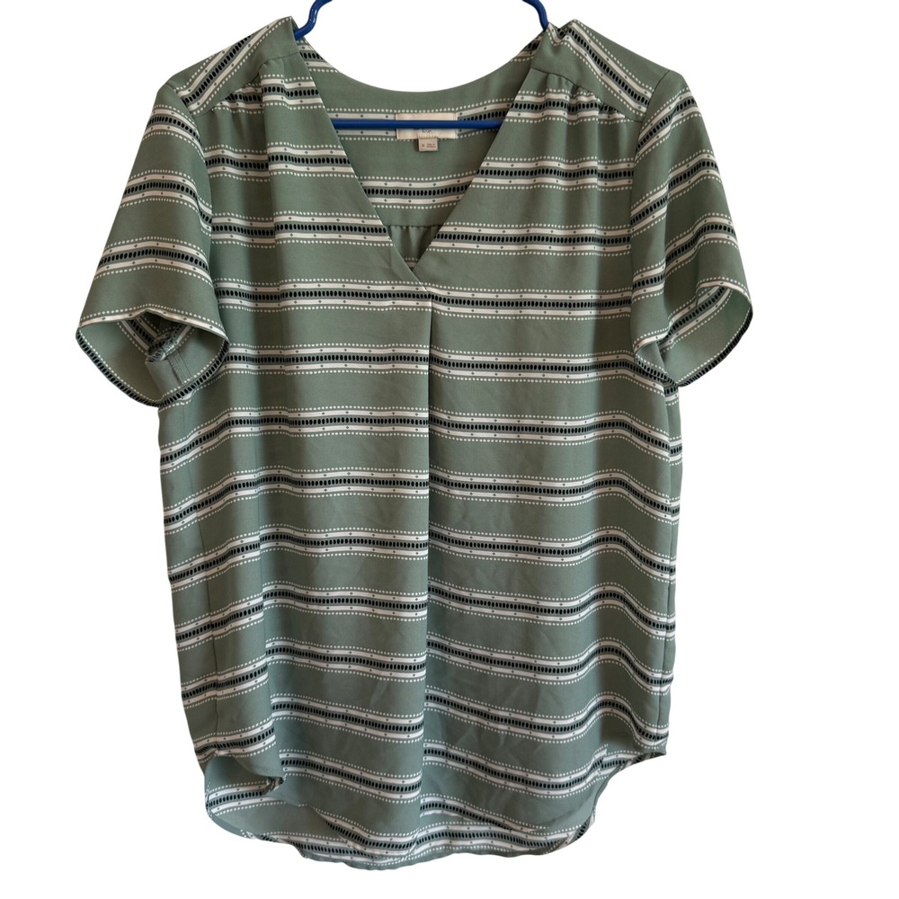Women's loft sheer Stripped Work Casual wear shirt medium flowy